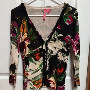 Floral V-Neck Women's Blouse